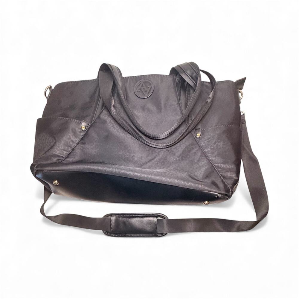 Large Adrienne Vittadini Tote Overnight Travel Bag Black